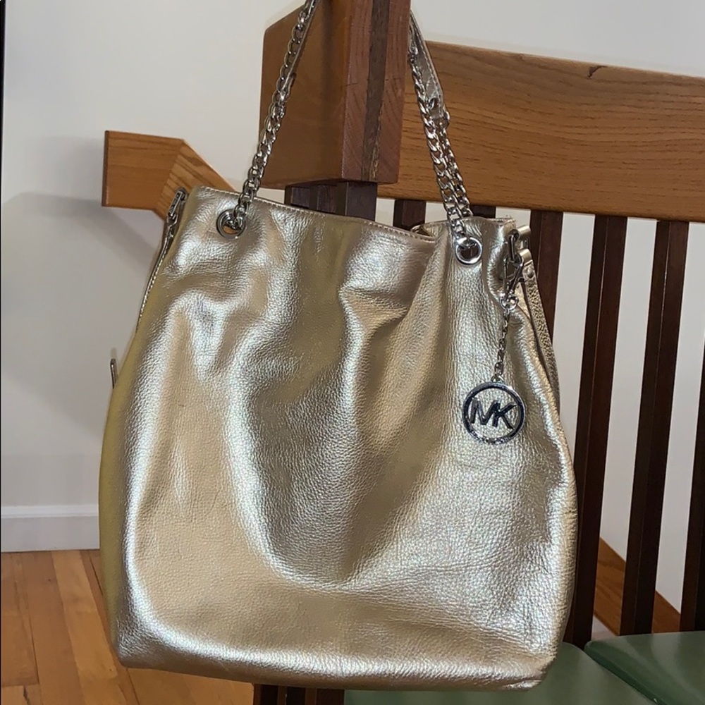 Michael Kors metallic gold leather bag!